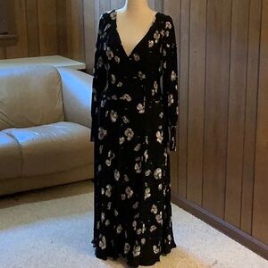 Free People Floral Black Maxi Dress. NWOT